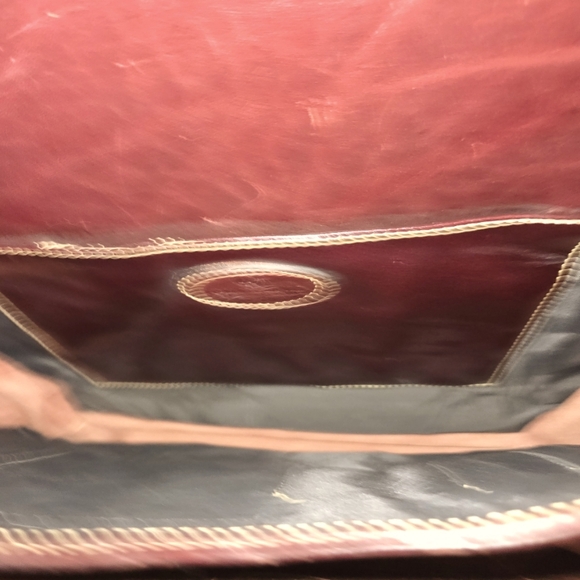 Rare Handmade Vintage Holland Sport Tuscan Brown/Burgundy Cowhide Messenger Bag - Picture 14 of 14